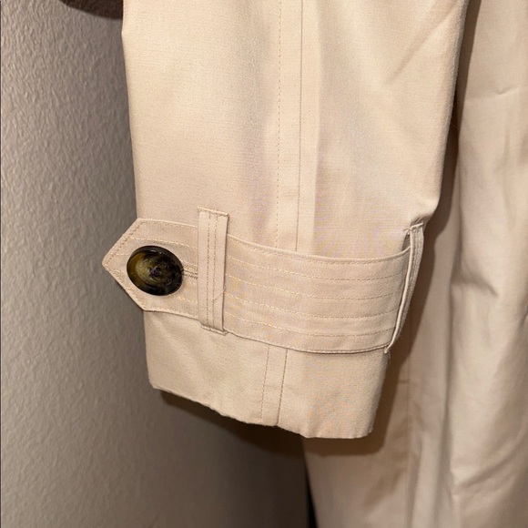 London Fog Khaki Double Breasted Belted Removable Hood Trench Coat Women’s Sz M - Picture 4 of 10